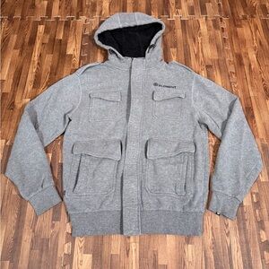 Element 4 Pocket Full Zip Fleece Lined Gray Hoodie Men’s Size Small